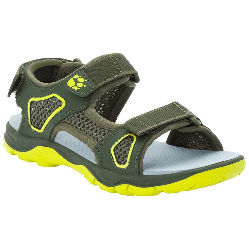 Jack Wolfskin TARACO BEACH Chaussures Enfant Kaki/Vert Clair - XNYSZET-03